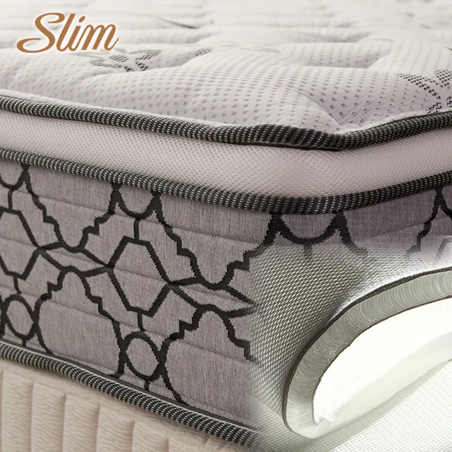 【SLIM】雙人涼感記憶膠乳膠抗菌獨立筒床墊5x6.2尺x27cm-溫控紓壓型