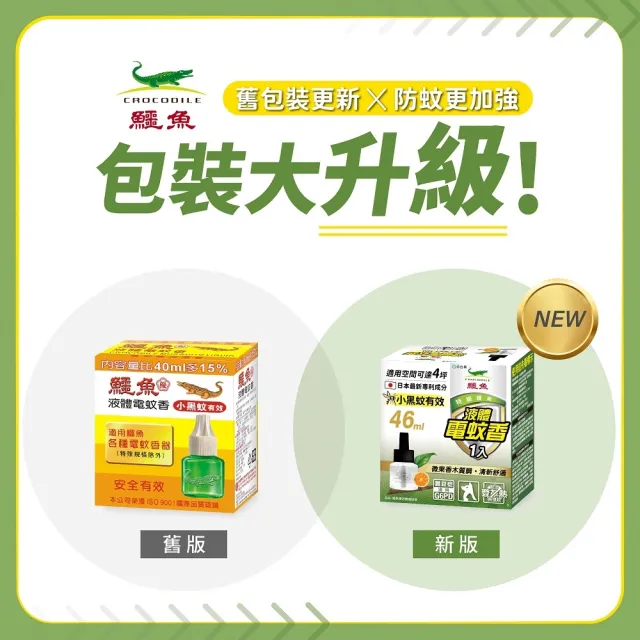 【鱷魚】液體電蚊香46ml-果香木質(日本原體、有效防治登革熱病媒蚊)