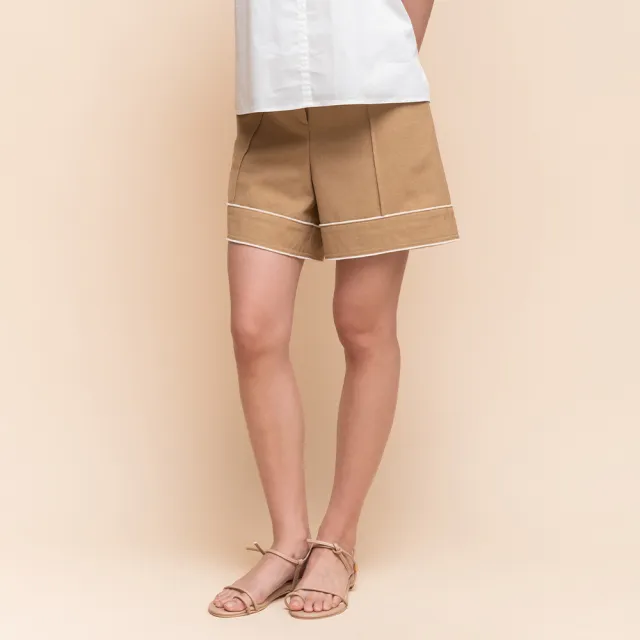 【perng yuh 芃諭名品】夏日輕感 織帶飾 短褲(PY by perng yuh Exclusive-芃諭獨家精品系列)