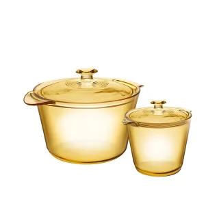 【CorelleBrands 康寧餐具】Flair晶華鍋超值雙鍋組(3.8L+1.2L)