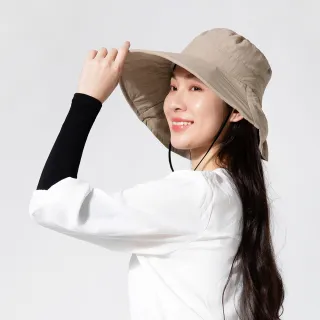 【蒂巴蕾】夏日防曬組-涼感防曬帽+涼感袖套(防曬袖套 遮陽帽 登山 繞境 健走 護頸)