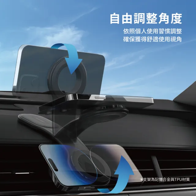 【Philips 飛利浦】DLK2301B 超強磁吸車用手機支架(廣泛通用/自由調整角度/隨意安裝位置)
