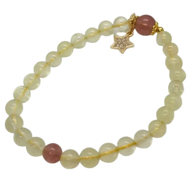 【勝弘珠寶】巴西黃水晶星星手鍊-6MM
