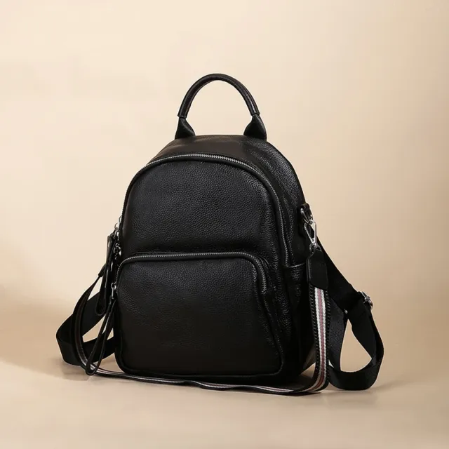 【米蘭精品】現貨+預購 真牛皮後背包側背包真皮革雙肩包托特包隨身女包包(輕便可調真皮後背包t1lv48)