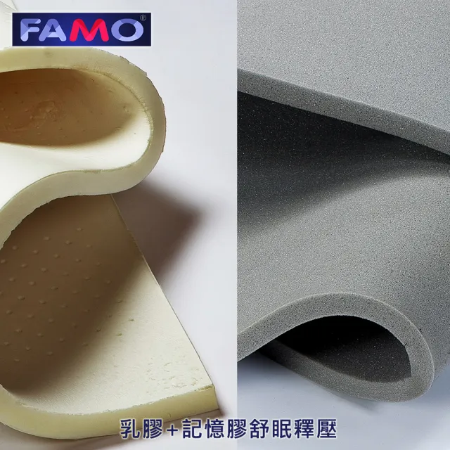 【FAMO 法摩】雙人加大雙層獨立筒床墊6x6.2尺x32cm-抗菌防靜電/乳膠/記憶膠/3D透氣