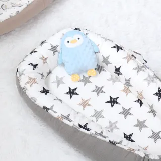 【PUKU 藍色企鵝】寶寶 舒眠窩 嬰兒 床中床(附收納袋、樂豆玩偶)