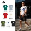 【adidas 愛迪達】運動休閒短褲+萊卡空氣棉短袖(五分褲 短T 快乾 涼感 輕量 吸濕 透氣 彈性 男女同款)