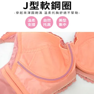 【尚芭蒂】軟鋼圈 成套 MIT台灣製 大尺碼C-H罩 蕾絲輕薄透氣機能內衣/集中包覆調整型(豆沙色)