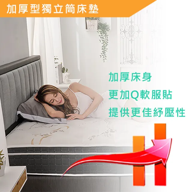 【FAMO 法摩】單人加大恆溫涼感/乳膠/護框加厚獨立筒床墊3.5x6.2尺x27cm-麵包床