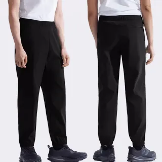 【The North Face 官方旗艦】北面男款黑色吸濕排汗彈力褲腰休閒長褲｜8BA94H0