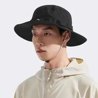 【The North Face】北面男女款黑色UPF防曬可調節漁夫帽｜5FXF4H0(抗UV)