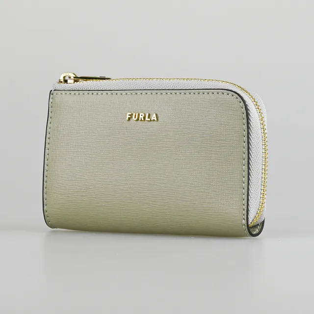 【FURLA 芙拉】FURLA BABYLON極簡質感拉鍊零錢包(大理石灰)