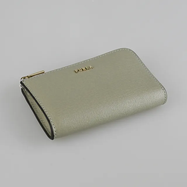 【FURLA 芙拉】FURLA BABYLON極簡質感拉鍊零錢包(大理石灰)