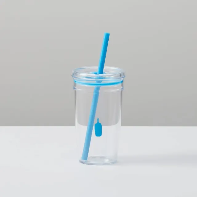 【Blue Bottle Coffee】日本藍瓶咖啡 透明冷水杯16oz 附吸管(咖啡杯/冷飲杯/藍瓶咖啡杯)