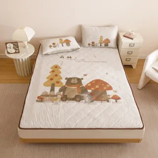 【京都手祚】日系瞬涼5度冰絲涼感墊枕套三件組(雙人/加大 均一價/涼感墊/涼墊/冰涼墊)