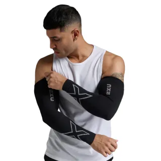 【2XU】U Flex Compression Arm Sleeves 中性 運動後恢復壓縮臂套 一雙 黑(UA4009a-BLKGRY)