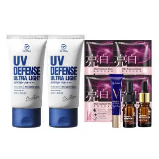 【Dr. May美博士】專業隔離清爽防曬乳SPF50+ PA++++40ml 二入組 買一送一(抗UV 再贈專業亮白面膜x1)