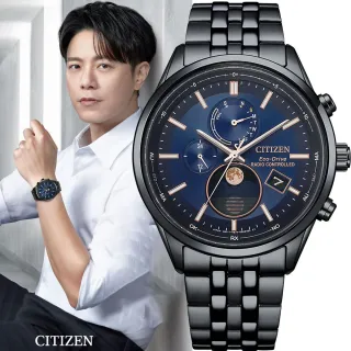 【CITIZEN 星辰】韋禮安廣告款 光動能電波萬年曆月相男錶 手錶 畢業 禮物(BY1035-56L)