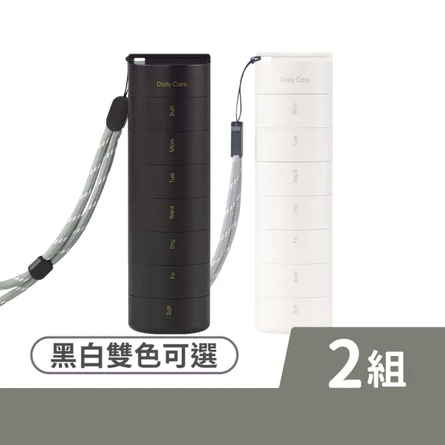 【ANKOMN】營養氣密艙7日份隨行保健藥盒 1入/盒 2盒組 兩色任選(共2入 藥品密封分裝罐)