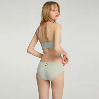 【Anden Hud】帕恰狗系列．花苞中腰三角內褲(清藍條-刺繡帕恰狗)