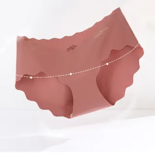 【enac 依奈川】● 單件組 波浪交叉V型托腹感無痕內褲/無痕內褲/女內褲/中腰內褲(隨機)