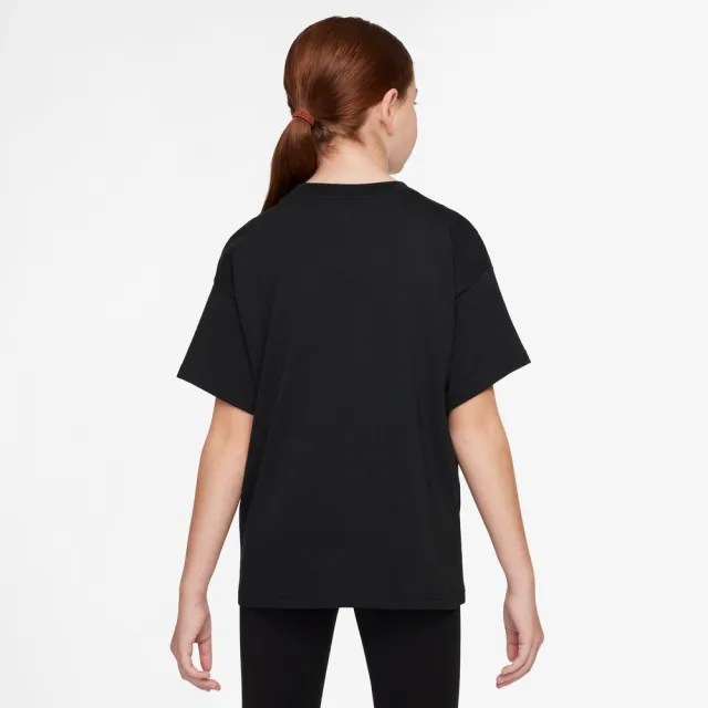 【NIKE 耐吉】短袖上衣 童裝 大童 女童 寬鬆版型 G NSW TKE FLGHT PHOTO TEE 黑 HV5725-010