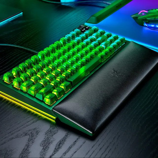 【Razer 雷蛇】BlackWidow 黑寡婦蜘蛛幻彩版 V4 75% Phantom Green Edition 幻影綠 - 英文(機械橘軸)