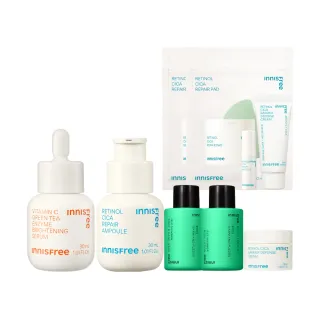 【INNISFREE】維他命C+A醇絕配無瑕組(早C晚A美白+去粉刺精華/入門版)