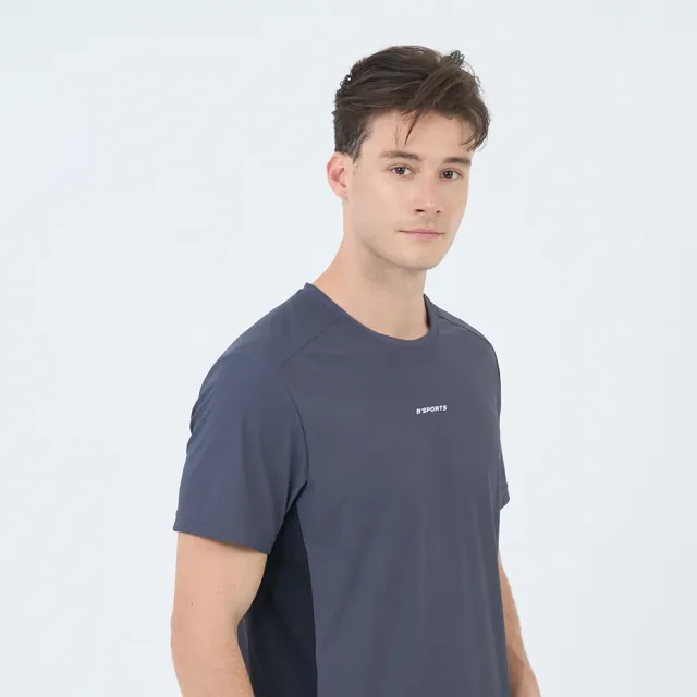 【GIORDANO 佐丹奴】男裝 高彈力涼感拼接短袖上衣(多色任選)