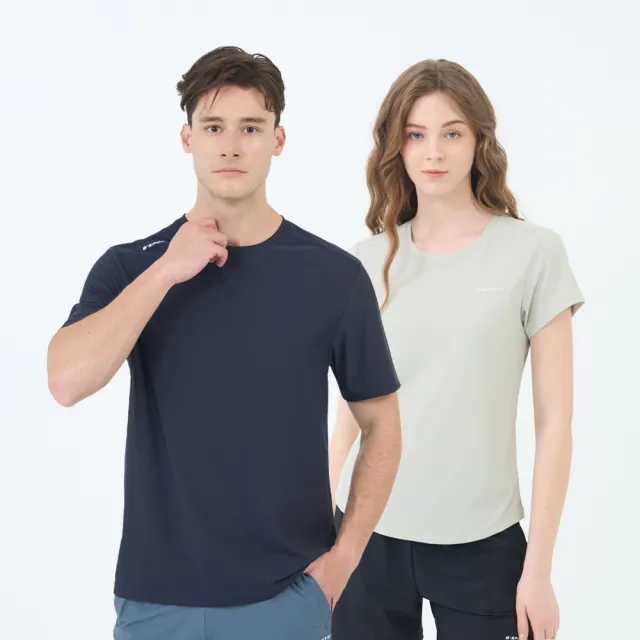 【GIORDANO 佐丹奴】男女裝 高彈力涼感短袖上衣 素色款 拼接款(多色任選)