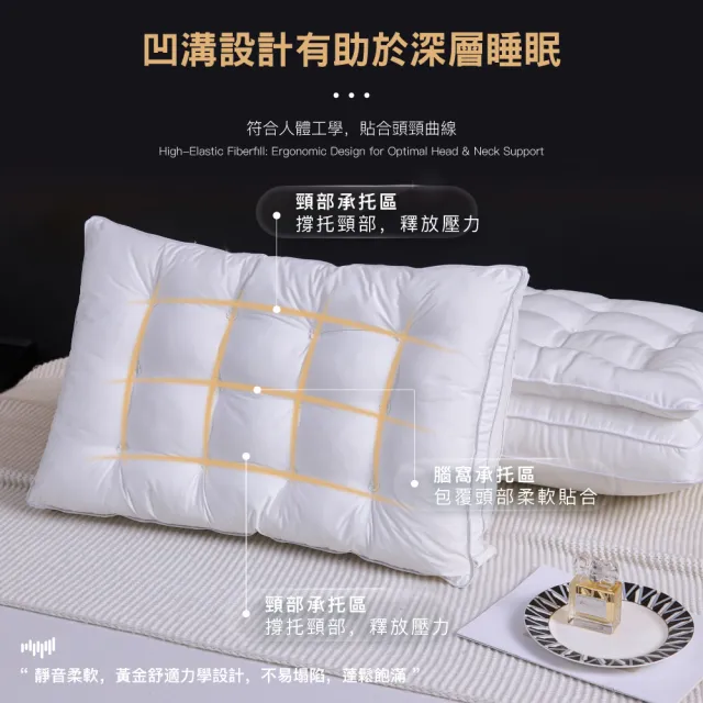 【ISHUR 伊舒爾】雲柔雙層枕1入 雙枕心設計(贈天絲枕套1入/羽絲絨枕/枕頭/枕芯)