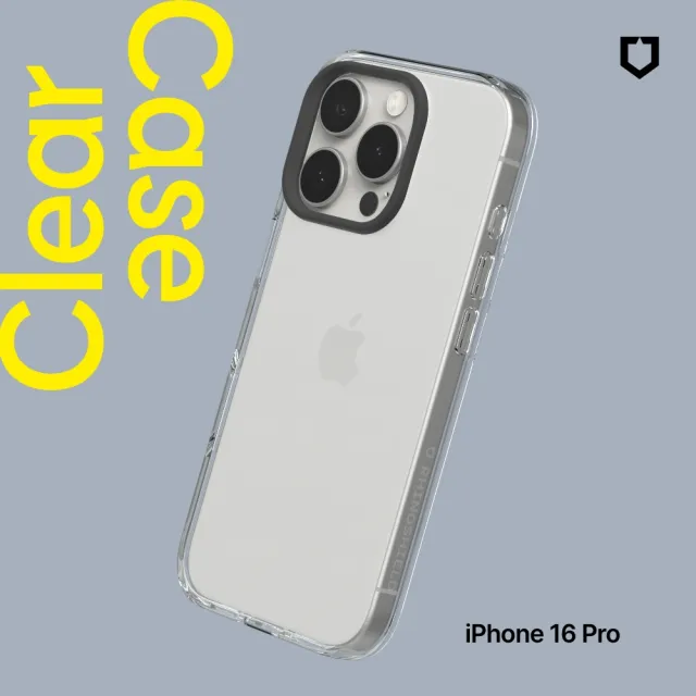 【RHINOSHIELD 犀牛盾】iPhone 16/16 Plus/16 Pro/16 Pro Max Clear透明防摔手機殼(相機鍵開孔版)