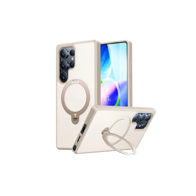 【TORRAS 圖拉斯】Ostand Spin Samsung S25系列 MagSafe 相容支架防摔手機殼(全場景超萬用 四象限支架)