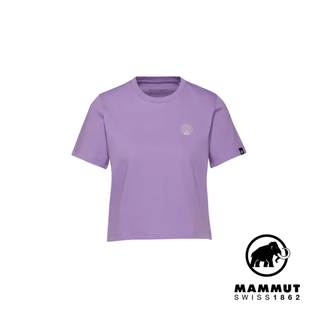 【Mammut 長毛象官方直營】Massone T Cropped Emblems 輕盈柔軟短版短袖上衣 女款 薰衣草紫 #1017-05172