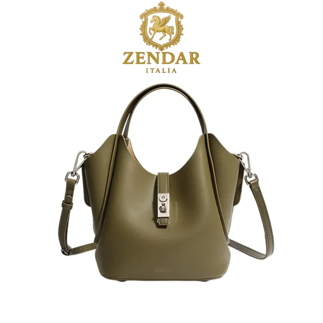 【ZENDAR】直播限定 台灣總代理 限量1折 頂級小牛皮菜籃子肩背包含內包 密卡系列 全新專櫃展示品(3色選)