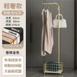 【靚白家居】貓耳移動衣帽架/置物架/鞋架 80CM S342(置物架 玄關架 衣帽架 掛衣架 收納架 推車 衣櫃)