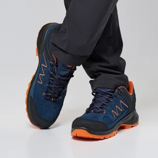 【ATUNAS 歐都納】中性款低筒防水透氣登山健行鞋(A1GCEE13N深藍/寬楦舒適/耐磨/支撐制震/戶外健走)