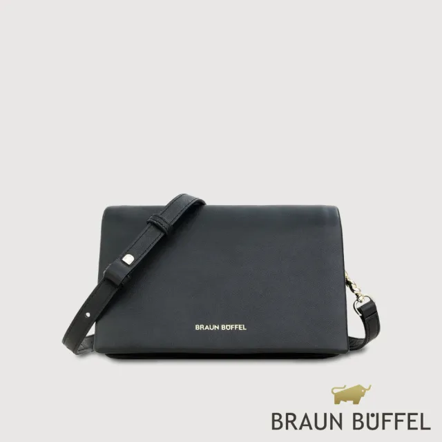 【BRAUN BUFFEL 德國小金牛】柯琳姆 斜背包-黑色(BF862-11-BK) 女包送禮推薦