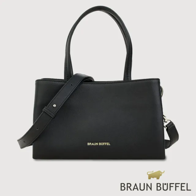 【BRAUN BUFFEL 德國小金牛】柯琳姆 手提斜背包-黑色(BF862-12-BK) 女包送禮推薦