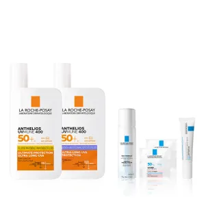 【理膚寶水】絕不曬黑雙入組★安得利淡斑淨亮極效夏卡防曬液 50ml+安得利清爽極效夏卡防曬液 50ml