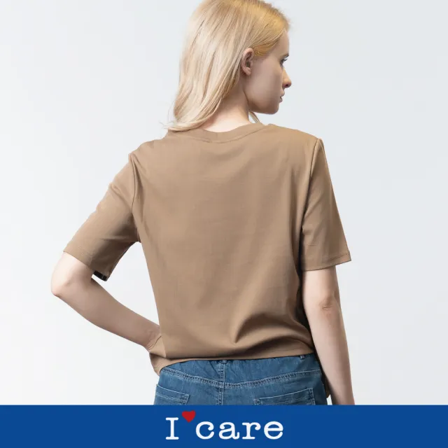 【I’Care 依卡】現貨-造型打結假兩件層次T恤 - 2色（F）｜女短袖T恤 假兩件上衣 女休閒上衣(607-12101)