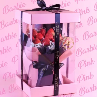 【MyDearStrawberries】Barbie Pink 芭比粉草莓花束禮盒組(水果花束/情人節/告白/生日禮物/草莓)