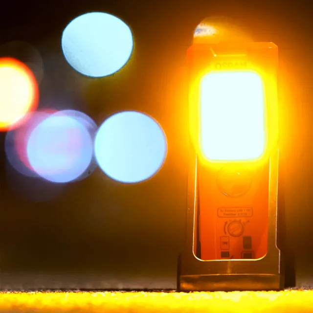 【Osram 歐司朗】LED立式警示燈 TA19(LED照明 / 警示閃爍兩用燈《買就送 傳輸線》)