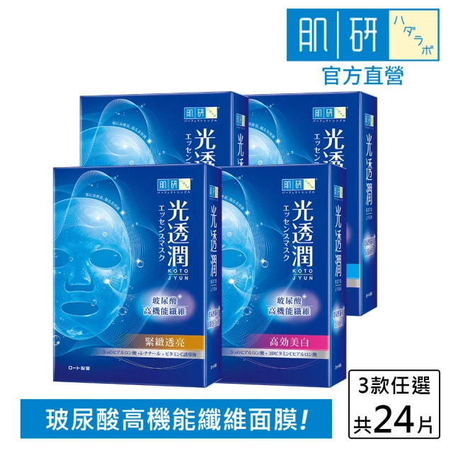 【肌研】官方直營 光透潤玻尿酸纖維面膜 4盒 / 共24片(修護乾燥細紋)