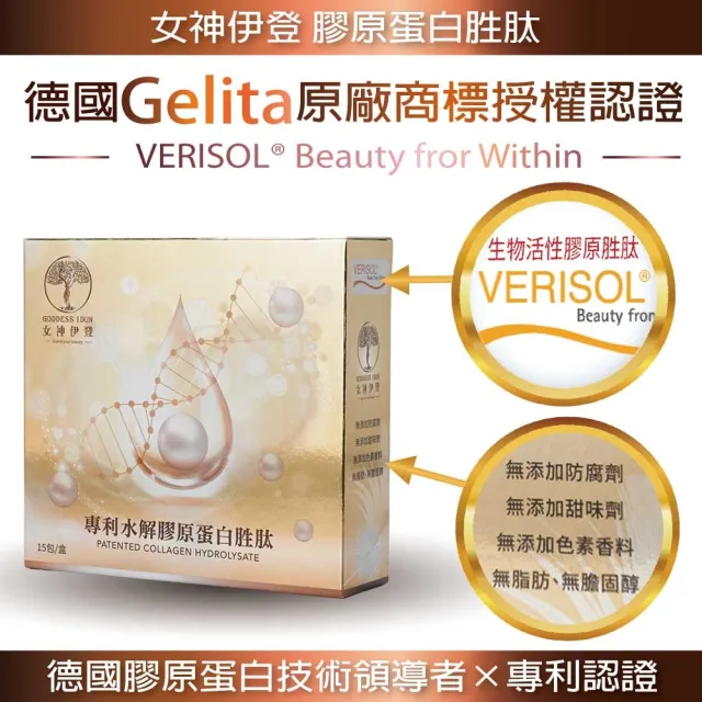 【女神伊登】德國專利水解膠原胜肽1盒(15包/盒 提升蛋白質攝取)