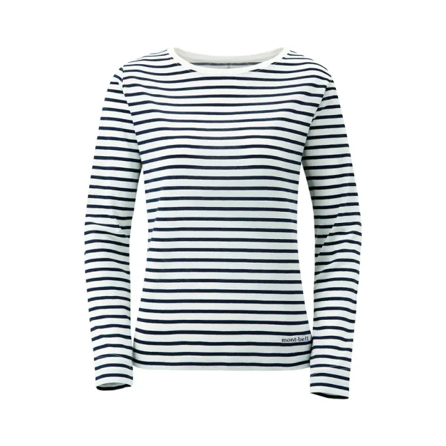 【mont bell】Wic Striped LS 女款長袖排T 牙白/藍 葉綠/牙白 白/紅(1114544)