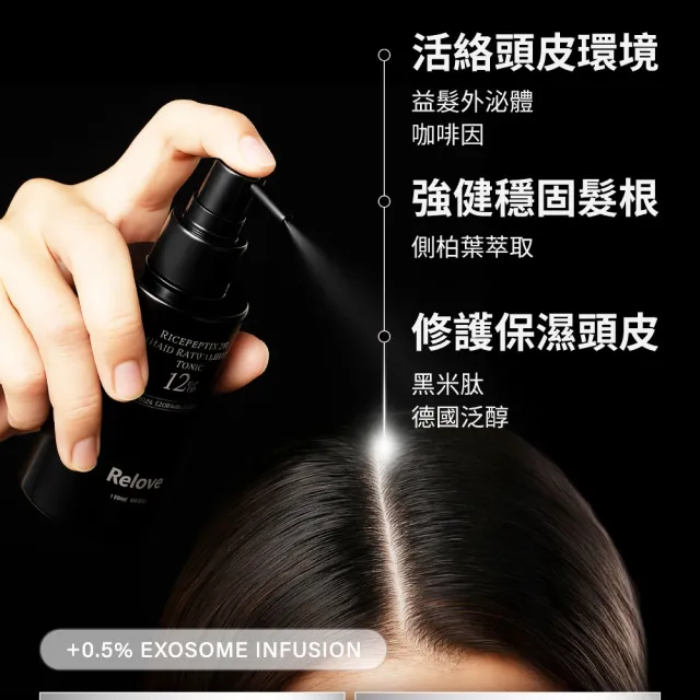【Relove】黑泌肽6%養髮液100mlx3入組(韓國益髮黑泌肽 強健髮根注入營養)