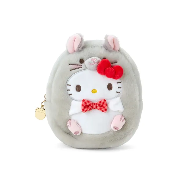 【SANRIO 三麗鷗】森林動物系列 絨毛造型化妝包 Hello Kitty