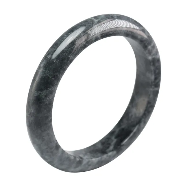 玉我翡翠】烏雞麻花雕刻鐲叮噹鐲(56)mm 緬甸A貨翡翠M5709 玉我翡翠