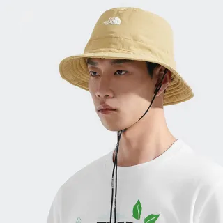 【The North Face 官方旗艦】北面男女款卡其色UPF防曬漁夫帽｜8DH1LK5(抗UV)